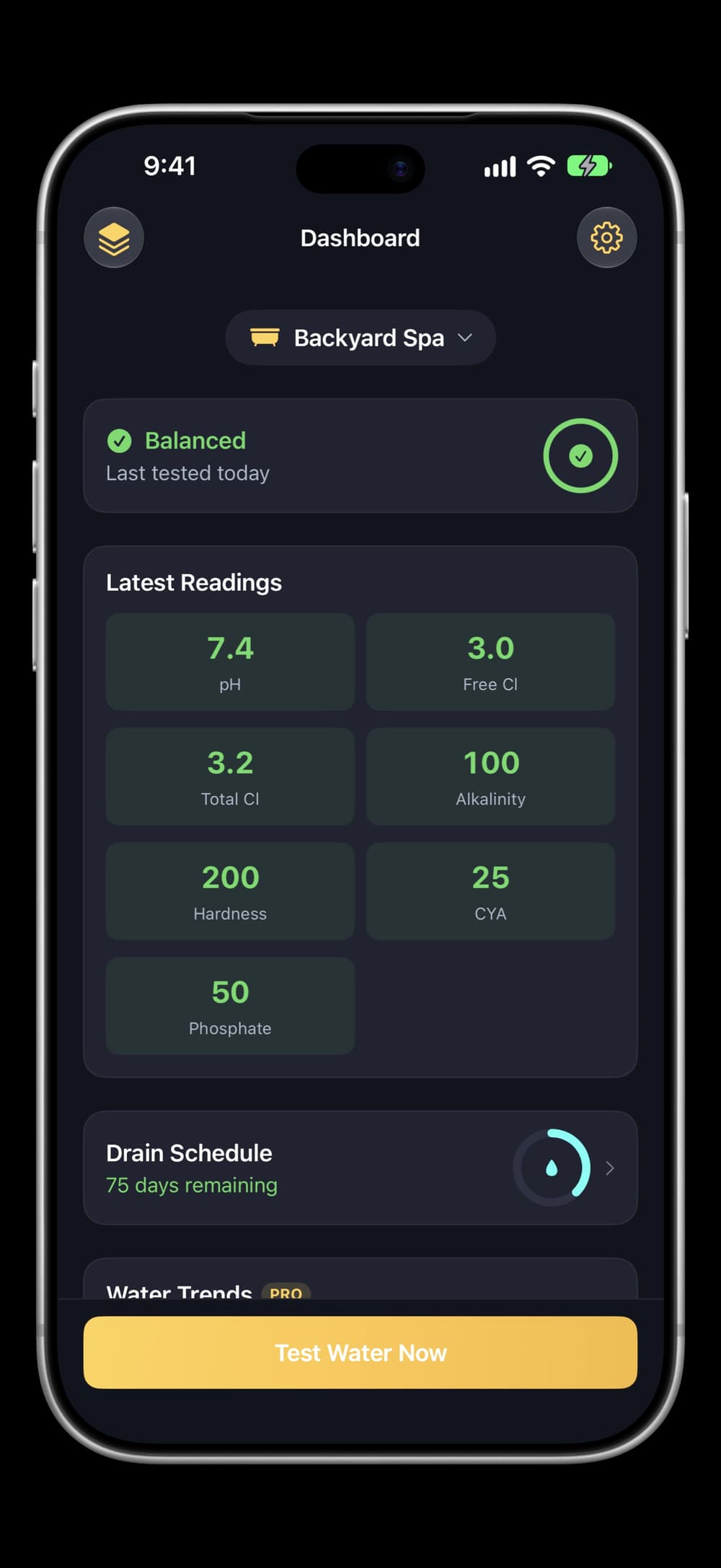 Aquavail app screenshot